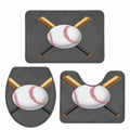 3-teiliges rutschfestes Badematten-Set mit Baseball-Motiv für Badezimmer und Dusche