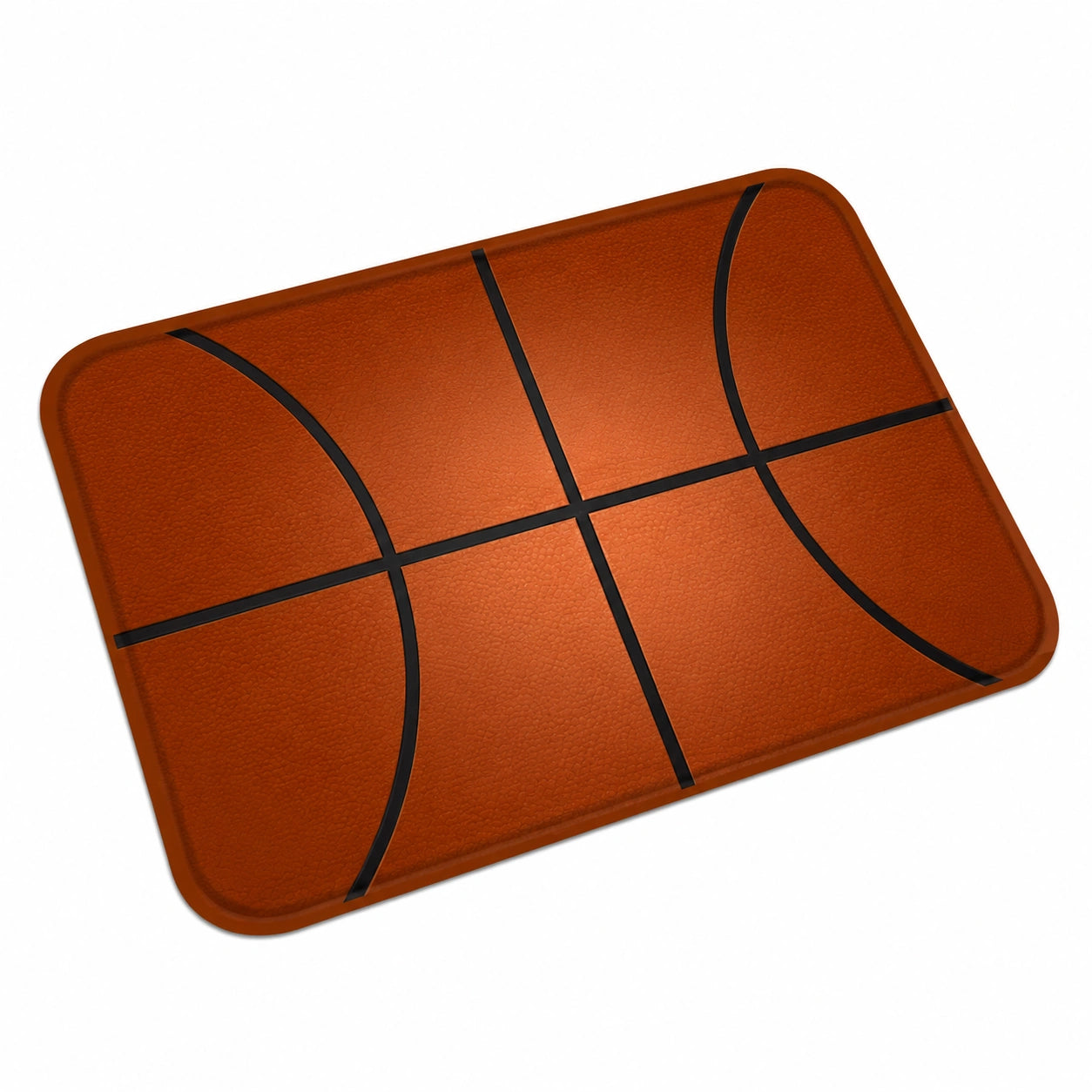 3-teiliges Badteppich-Set mit rutschfestem Basketball-Muster