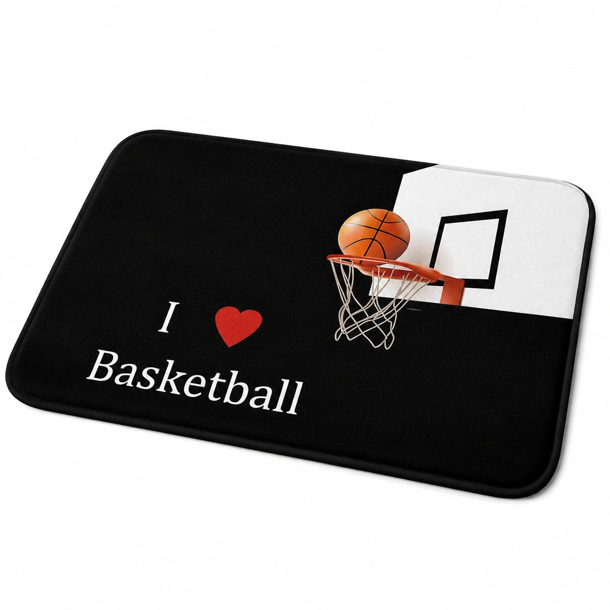 3-teiliges Badteppich-Set mit Basketball-Motiv, rutschfest und atmungsaktiv für Badezimmer, Schlafzimmer und WC