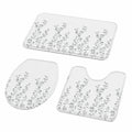 3-teiliges Badematten-Set mit Sommerpflanzen und Blumenmotiv, saugfähig und weich, für Bad, WC und Schlafzimmer