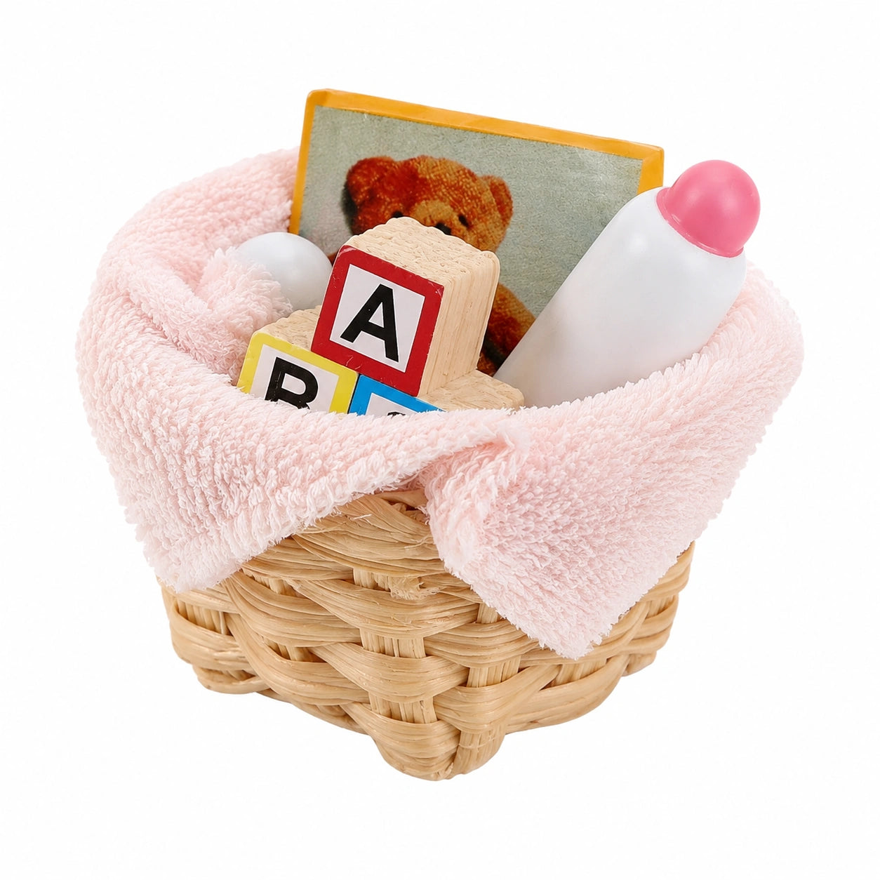 Mini-Badezimmer-Accessoires für Puppenhäuser: Wäschekorb & Möbelset