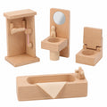 Realistische Miniatur-Badezimmermöbel aus Holz für Puppenhäuser - Sicheres und Robustes Spielzeug für Kinderzimmer