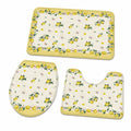3-teiliges Badteppich-Set mit Sommerzitronenmotiv, weiche, atmungsaktive Badezimmermatten, U-förmiger Teppich für Badewanne und WC-Deckel, für Schlafzimmer geeignet