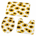 3-teiliges Badezimmerteppich-Set mit Sonnenblumendesign, saugfähig und weich, ideal für Badezimmer und WC