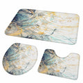 3-teiliges Badteppich-Set mit abstraktem Kunstdesign für Bad, WC und Dusche