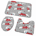 Rutschfestes 3-teiliges Badezimmer-Set mit Dackeldesign – Badematte, WC-Deckelbezug und Vorleger