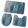 3-teiliges Badematte-Set in Retro-Blau, Weich und Saugfähig für Bad und WC