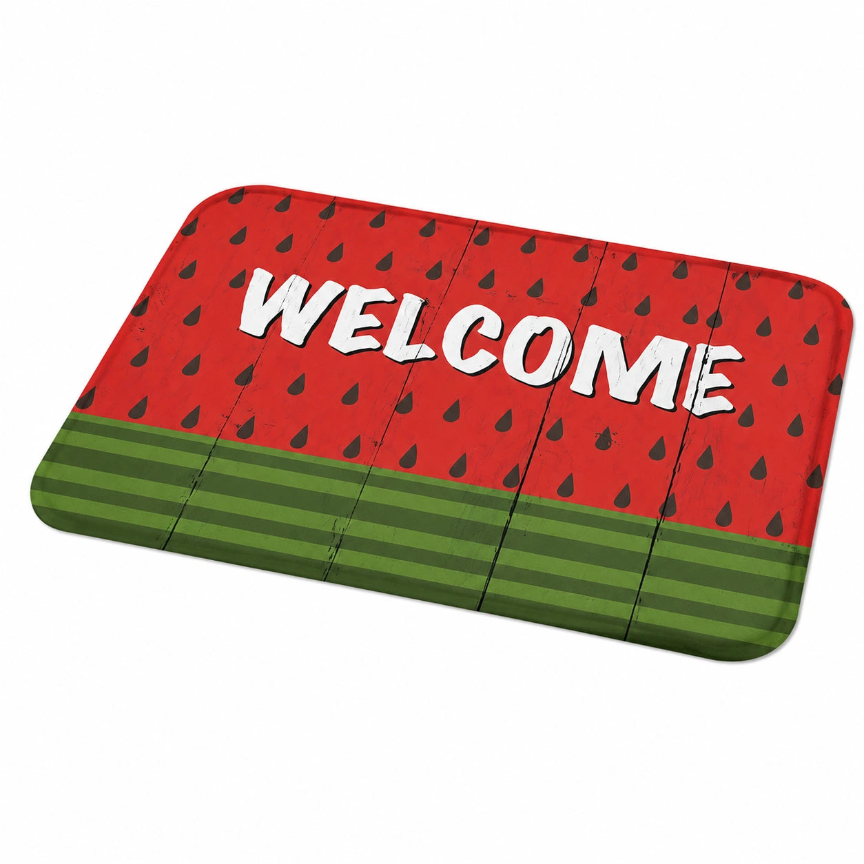 3-teiliges Badezimmerteppich-Set Wassermelone Design, rutschfest und atmungsaktiv