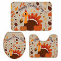 3-teiliges Badezimmerteppich-Set mit Thanksgiving-Motiv, rutschfest und saugfähig, ideal für Dusche und WC