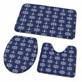 Rutschfestes Badezimmer-Set 3-teilig mit Anker-Print
